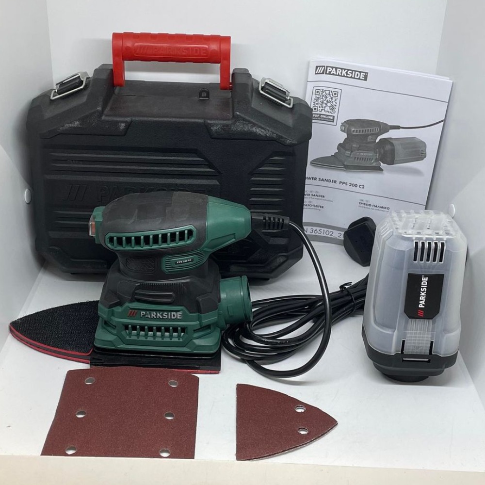 Parkside 200W Power Sander With Case + Sanding Sheet Triangular